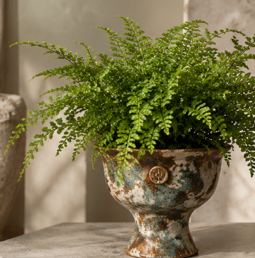 Handmade Wabi-Sabi Ceramic Planter Pot for Orchids, Ferns, Indoor Plants, Desktop Tabletop and Home Décor