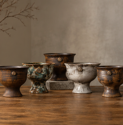 Handmade Wabi-Sabi Ceramic Planter Pot for Orchids, Ferns, Indoor Plants, Desktop Tabletop and Home Décor