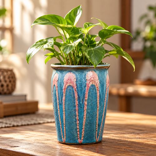 Handmade Vintage Ceramic Succulent Planter Pot for Bonsai, Flowers, Indoor Plants, Desktop, Tabletop and Home Décor
