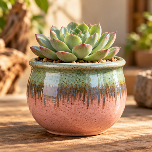 Handmade Vintage Ceramic Succulent Planter Pot for Bonsai, Flowers, Indoor Plants, Desktop, Tabletop and Home Décor
