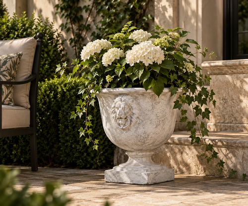 Title Classic MgO Garden Urn Planter with Drainage Hole for Flowers, Herbs, Succulents, Vegetables, Patio, Porch and Outdoor Décor