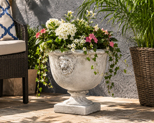 Title Classic MgO Garden Urn Planter with Drainage Hole for Flowers, Herbs, Succulents, Vegetables, Patio, Porch and Outdoor Décor