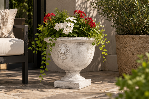 Title Classic MgO Garden Urn Planter with Drainage Hole for Flowers, Herbs, Succulents, Vegetables, Patio, Porch and Outdoor Décor