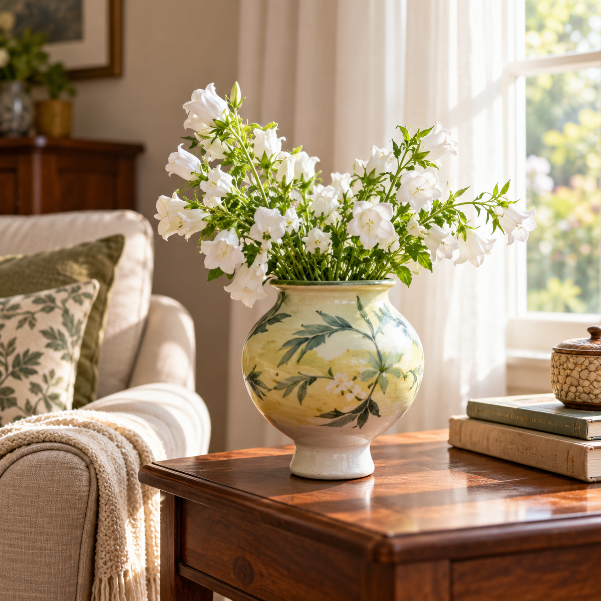 Hand-Painted Ceramic Hydroponic Planter Vase for Flowers, Indoor Plants, Tabletop, Shelf, Living Room and Home Décor