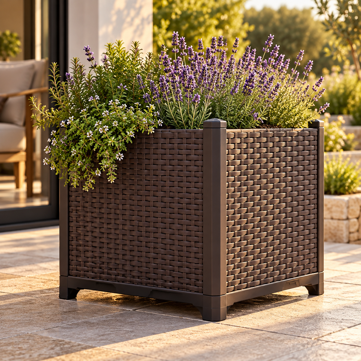 Raised Garden Bed Planter Box with Self-Watering Reservoir for Vegetables, Herbs, Flowers, Patio, Balcony and Outdoor Gardening
