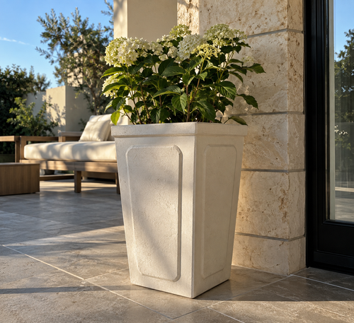MGO Planter 16 Inch Square Textured Planter Pot for Indoor Outdoor Plants, Large Floor Plant Pot for Patio, Porch, Balcony, Garden, Entryway and Home Décor